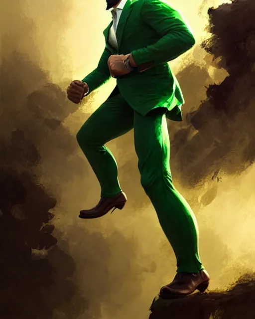 Prompt: gigachad luigi punching like jason statham in a green suit with a mustache, fantasy character portrait, ultra realistic, full body concept art, intricate details, highly detailed by greg rutkowski, ilya kuvshinov, gaston bussiere, craig mullins, simon bisley