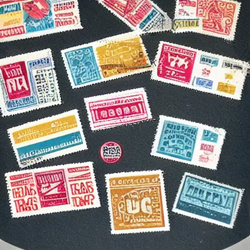 Image similar to retro mailing stamps from the 8 0 s