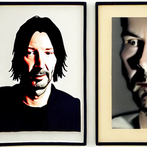 Image similar to portrait of keanu leaves, paper collage, kurt schwitters, richard hamilton, joe webb, chambliss giobbi, lynn skordal, derek gores, barbara kruger, jacques villegle.