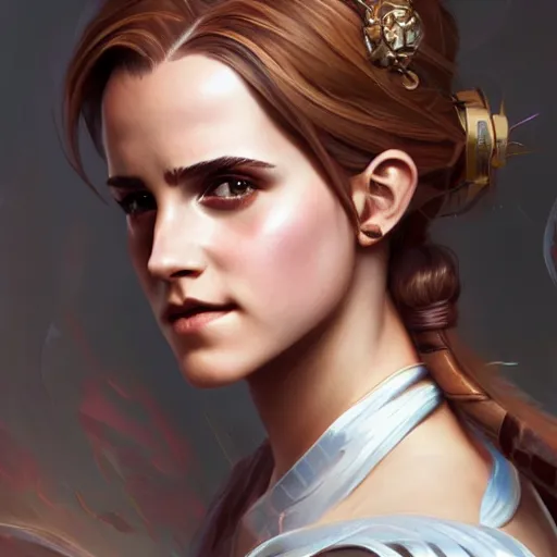 Image similar to ultra realistic illustration, emma watson as jinx from arcane anime, intricate, elegant, highly detailed, digital painting, artstation, concept art, smooth, sharp focus, illustration, art by artgerm and greg rutkowski and alphonse mucha and wlop