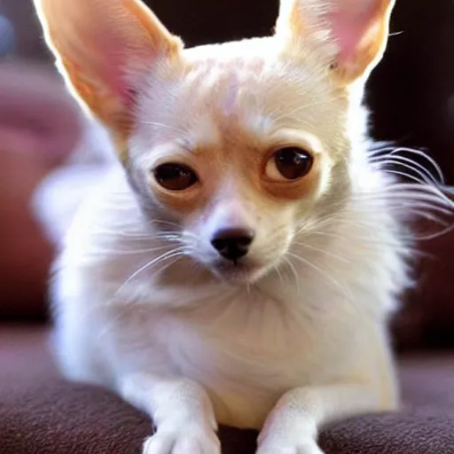 Prompt: a cat-chihuahua hybrid