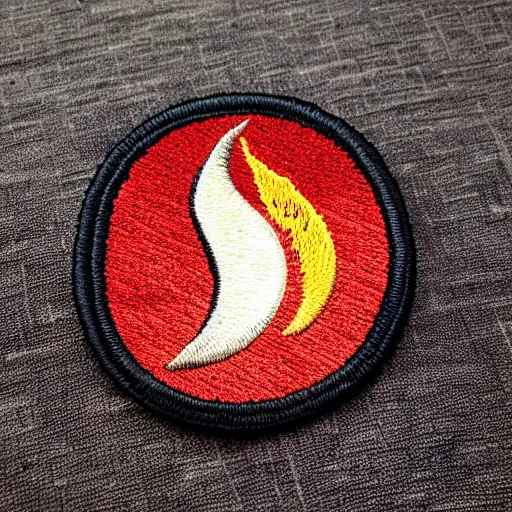 Image similar to a retro vintage minimalist clean fire flames patch