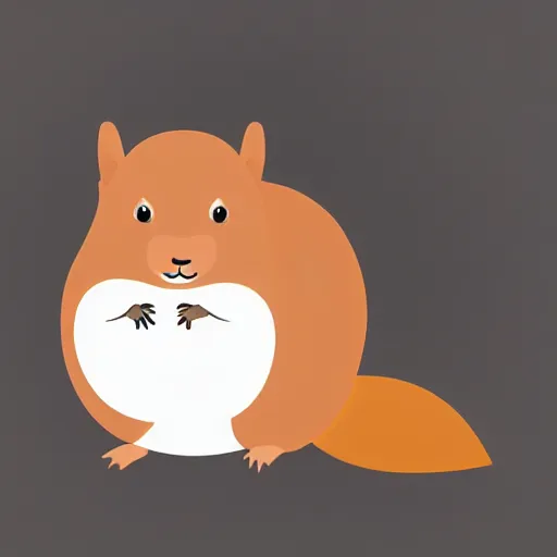 Prompt: vector illustration of a cute fat squirrel