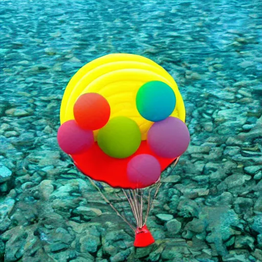 Image similar to balloon animals pop art but placed on the sea floor.