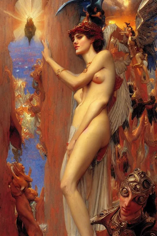 Image similar to the goddess of love from dante's divine comedy. highly detailed painting by gaston bussiere, craig mullins, j. c. leyendecker 8 k