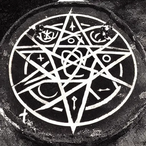 Prompt: goetia demonology seal of queerness, occult pentacle of the spirit of queerness, kabbalistic amulet of queerness, summoning circle of fluid orientation, chaos magick sigil of the queer