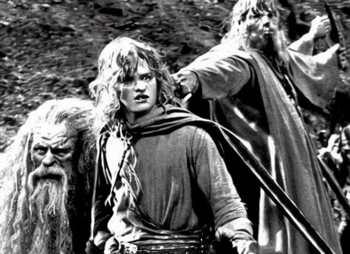 Prompt: a still from Lord of the Rings (1965)