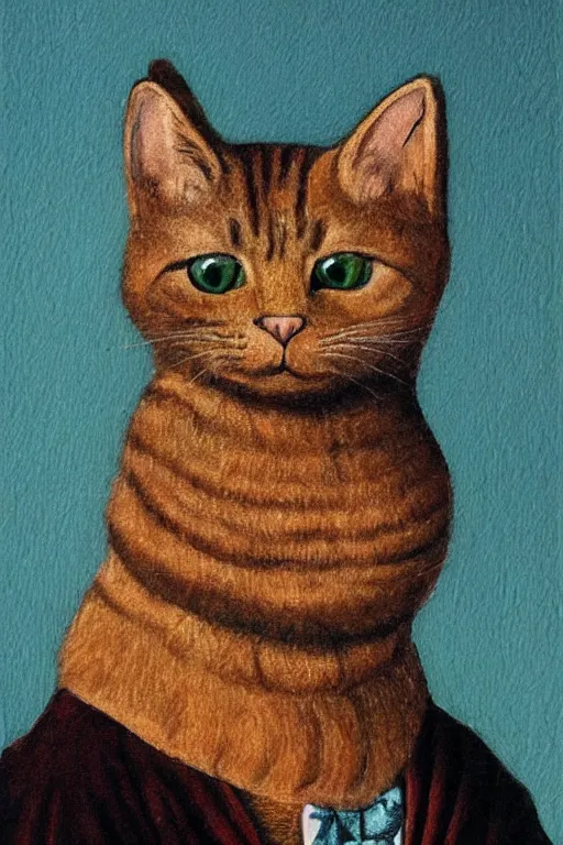 Image similar to kawaii cat portrait, renaissance