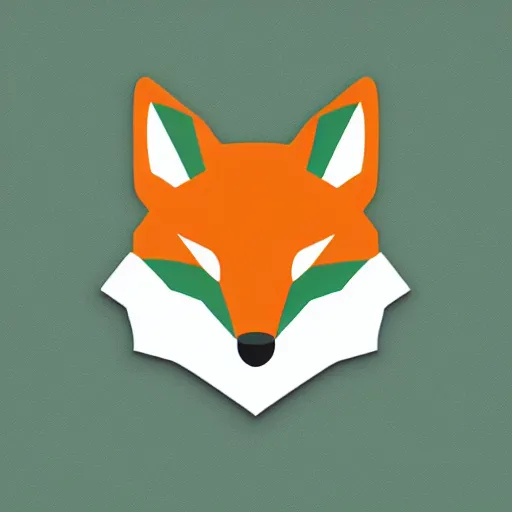 Prompt: green and white banking app icon that looks like a fox