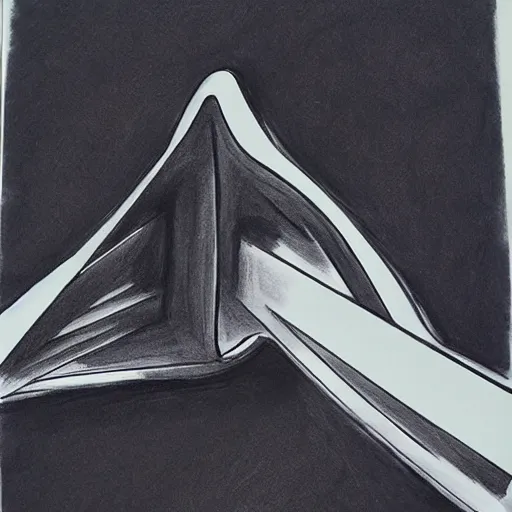 Prompt: a copic marker with black gel pen sketch of zaha hadid architecture