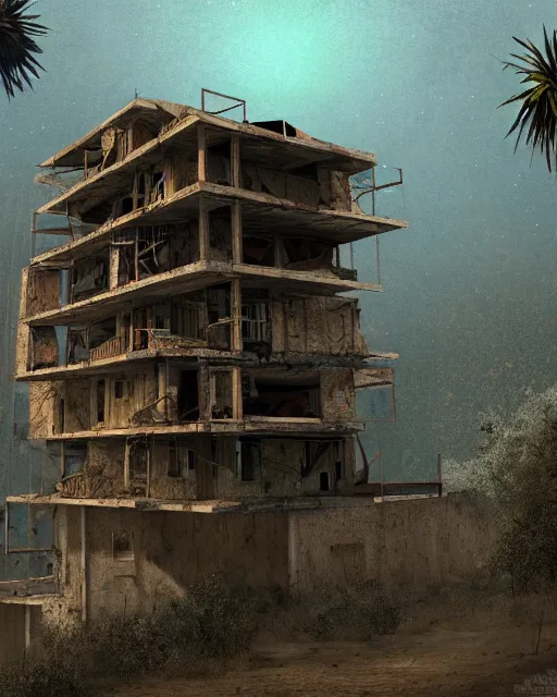 Image similar to unfinished building by william pereira, nature san andreas at winter myst gem thermal vision apocalyptic junglepunk magic realism, archdaily, wallpaper, highly detailed, trending on artstation.