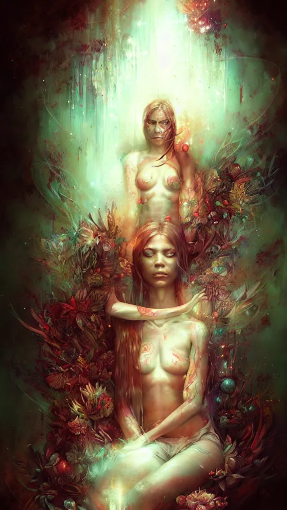 Image similar to the ayahuasca spirit, by bastien lecouffe deharme