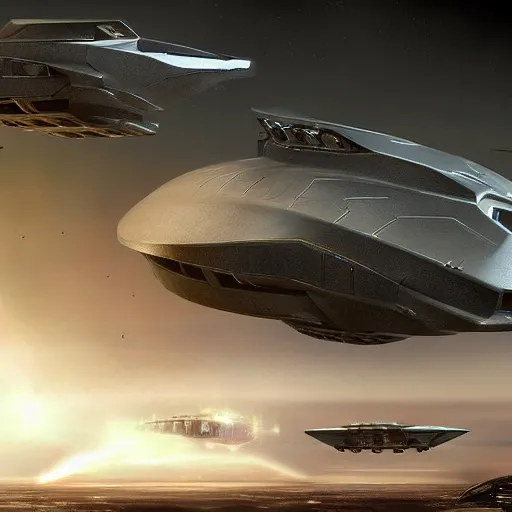 Image similar to epic photo, futuristic starship, halo, military, highly detailed