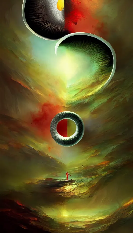 Image similar to Abstract representation of ying Yang concept, by Marc Simonetti