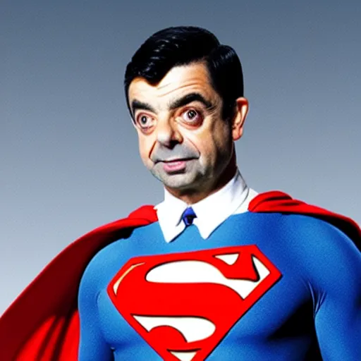 Image similar to Rowan Atkinson as Superman