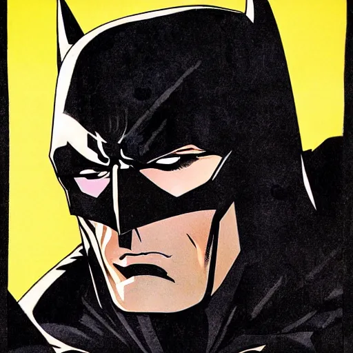 Prompt: batman detailed portrait by frank miller