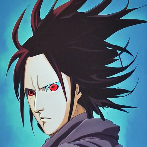 Image similar to prompt : madara uchiha portrait soft light painted by james jean and katsuhiro otomo and erik jones, inspired by akira anime, smooth face feature, intricate oil painting, high detail illustration, sharp high detail, manga and anime 1 9 9 9