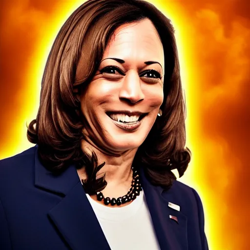 Image similar to Kamala Harris morphed into a Disney character cruelly devilla, 8k, professional photography, cinematic shot, dark, smoke