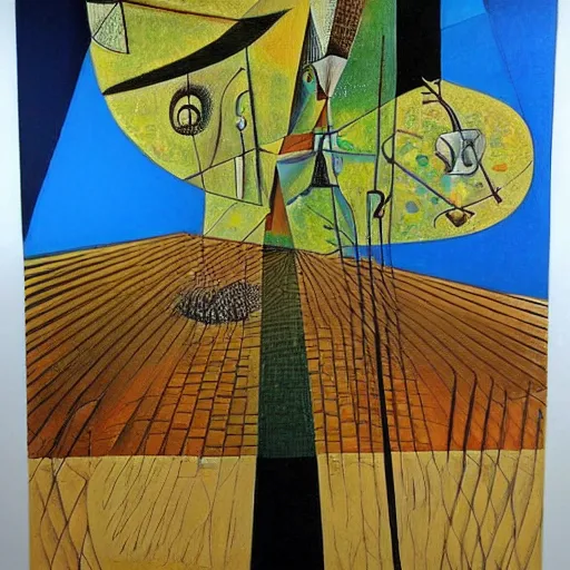 Image similar to A beautiful tree, surrealist, cubism, famous artwork by Salvador Dalí