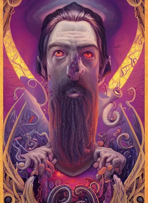 Image similar to lovecraft lovecraftian portrait of king arthur, pixar style, by tristan eaton stanley artgerm and tom bagshaw, dali