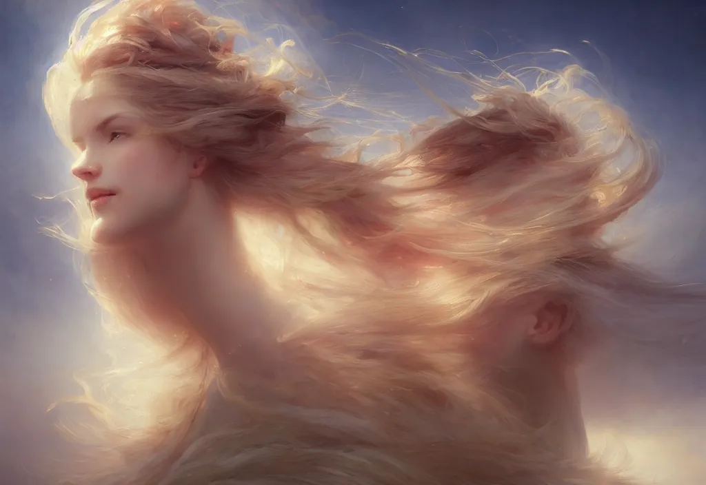 Prompt: epic portrait an beautiful goddess with long blonde flowing hair full off flowers, sweaty skin, glossy lips, beautiful, broad light, ambient occlusion, volumetric light effect, made by ivan aivazovsky, peter mohrbacher, greg rutkowski, matte painting, trending on artstation, 4 k, perfectly defined features, digital painting, wallpaper