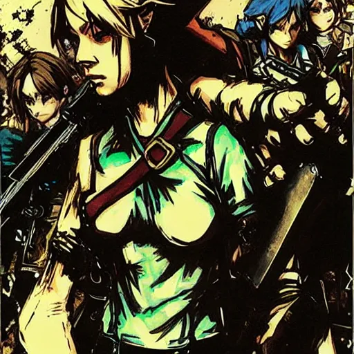 Image similar to legend of zelda in resident evil by yoji shinkawa