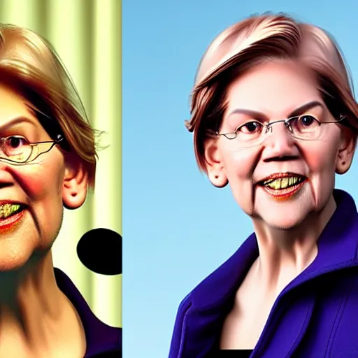 Image similar to 4 k detailed photo of elizabeth warren as a man to become president