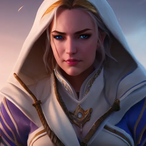 Prompt: realistic still of jaina proudmoore amazing details 8 k beautiful ultra realistic sharp focus cinematic lightning in the style of dandonfuga artstation