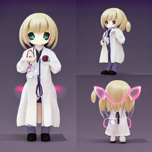 Prompt: cute fumo plush of a girl who is a lab technician of eldritch studies, summoner scientist, anime girl, orange lens flare, vray