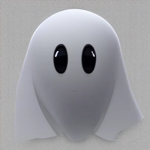 Prompt: cute ghost emoji, 3 d render, realistic, highly detailed