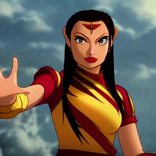 Prompt: cinematic shot of Avatar Azula