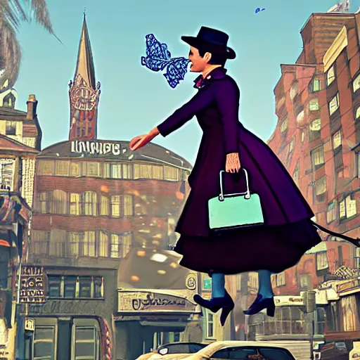 Image similar to mary poppins gta 5 cover art