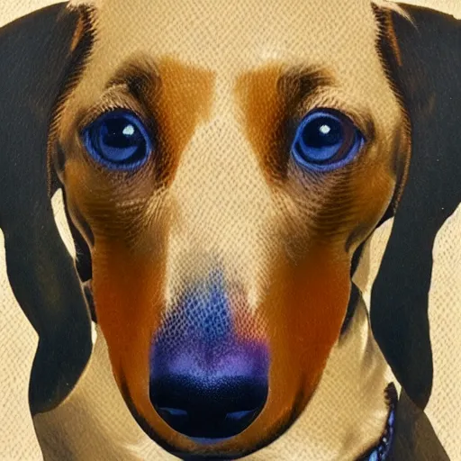 Image similar to image of a dachshund's portrait of a mandelbulb pattern in a semi - realistic art style,