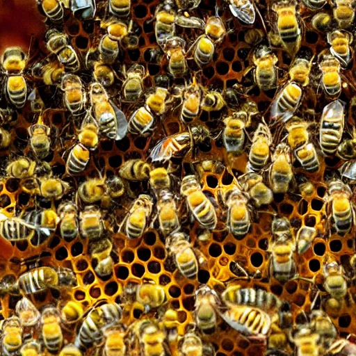 Image similar to inside of the bee hive, the world of bees, queen bee, worker bees