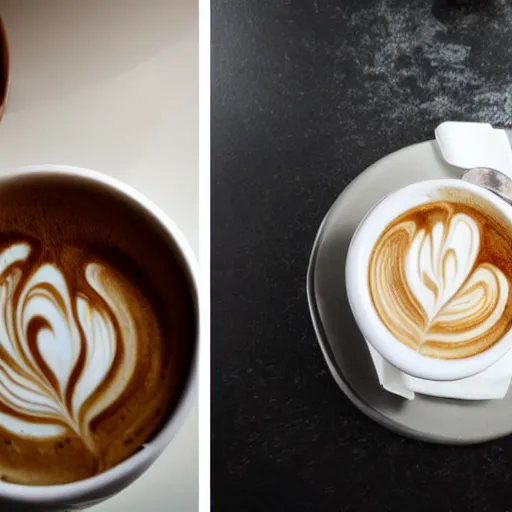 Image similar to latte art coffee in a!!! toilet, michelin star restaurant, award winning food photography