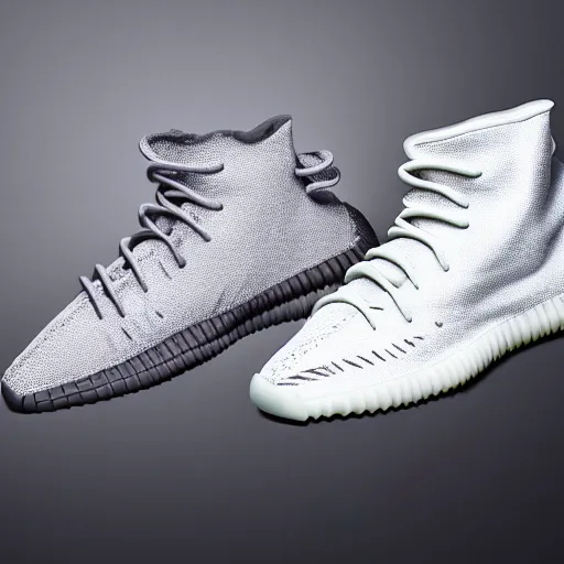 Image similar to Unreleased Yeezy shoe design, product photography, sneaker photo, studio lighting, professional photoshoot