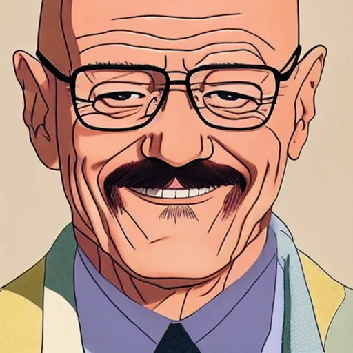 Image similar to Walter White smiling, by Rumiko Takahashi