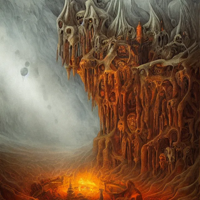 Prompt: a painting of the deepest part of hell by johfra bosschart, dark fantasy art, high detail, trending on artstation