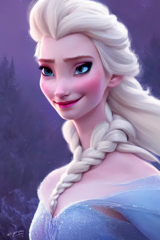 Image similar to elsa from frozen, highly detailed, digital painting, artstation, concept art, smooth, sharp focus, elegant, illustration, unreal engine 5, 8 k, art by artgerm and greg rutkowski and edgar maxence