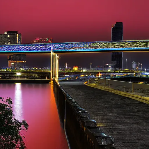 Image similar to night scene future bridge by arai yoshimune