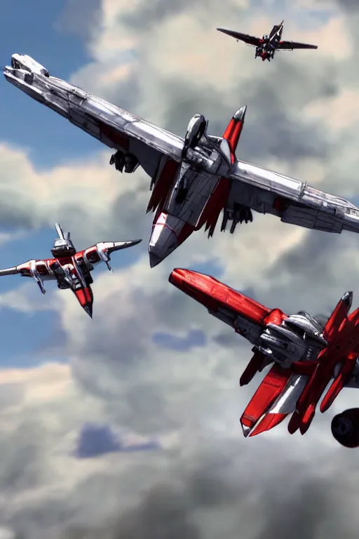 Prompt: 8k ultrarealistic dogfight in the sky between Starscream and Jetfire from Transformers