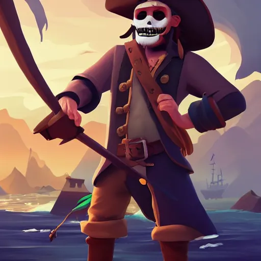 Image similar to painting jack the pirate on sea of thieves game avatar hero smooth face median photoshop filter cutout vector behance hd by jesper ejsing, by rhads, makoto shinkai and lois van baarle, ilya kuvshinov, rossdraws, illustration, art by ilya kuvshinov and gustav klimt