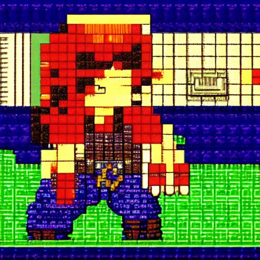 Image similar to Conan, Pixelart, Highly detailed, Super Nintendo, intricate