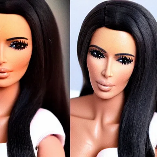 Prompt: kim kardashian as a barbie doll, photorealistic, n. g