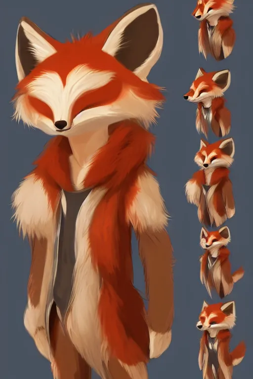 Prompt: an anthropomorphic fox with a fluffy tail wearing a vest, backlighting, trending on artstation, digital art, furry art, trending on furaffinity