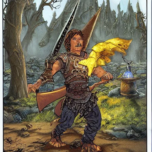 Prompt: 1 o clock, a dungeonsand dragons adventure, by larry elmore