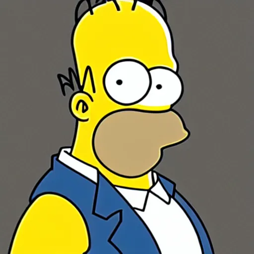 Image similar to homer simpson in real life, low angle