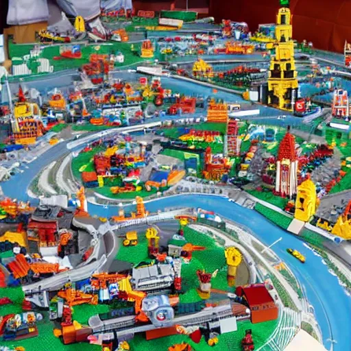 Prompt: massive lego city