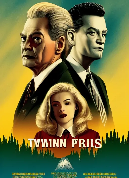 Image similar to twin peaks movie poster art by ciro nieli