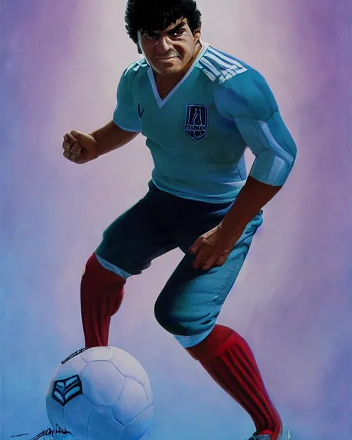 Prompt: studio light, portrait, diego armando maradona by peter andrew jones!!!!!!!!, by roger dean, hd, hyper detailed, 4 k